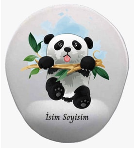 Kişiye Özel Oyuncu Yavru Panda Desenli Mouse Pad Bilek Destekli