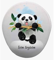 Kişiye Özel Oyuncu Yavru Panda Desenli Mouse Pad Bilek Destekli