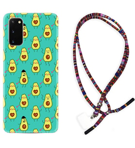 Samsung A02S A03S A10 A12 A13 A21S A22 Kılıf Boyun Asklı Rasta Silikon Oynayan Avokadolar 1770