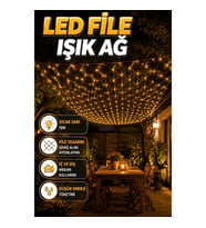 Dekoratif LED File Işık Ağ Tasarımlı Balkon Bahçe ve İç Mekan Aydınlatma