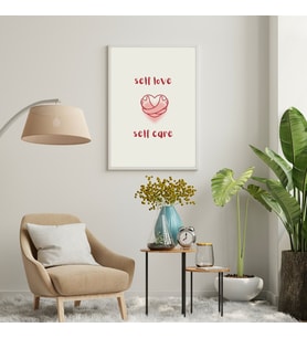 Self Love Care  Duvar Tablosu Çerçeveli 3'lü Set Beyaz Renk 30 x 42 Boyut/Ebat (Standart)