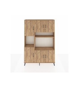 Arges Gardrop 9 Raflı 6 Kapaklı 132x30x195 Çam-Çam