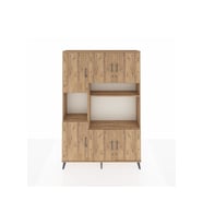 Arges Gardrop 9 Raflı 6 Kapaklı 132x30x195 Çam-Çam