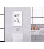 BK Home Banyo Tuvalet Dekoratif Ahşap Beyaz Çerçeveli Tablo-11