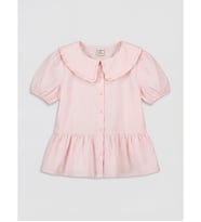 LCW Kids Pembe Bebe Yaka Kız Çocuk Peplum Gömlek