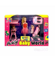 Kutulu Aksesuarlı Bebek Seti  4318 (Pembe)