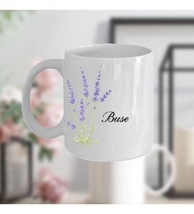 Lavanta Tasarımlı Kişiye Özel Kupa
