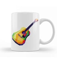 Colorful Guitar in Vector Wpap Pop Kupa Bardak Porselen