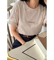 Unisex Classical Baskılı Oversize Tshirt (Bej)