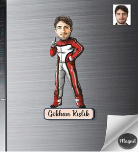 Kişiye Özel Motorcu Erkek Ahşap Magnet -2