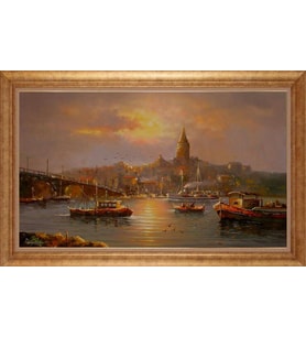 ALTIN ÇERÇEVELİ PASPARTULU TABLO CR1405