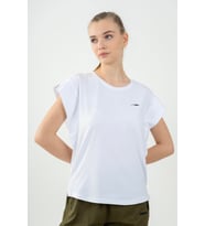 Maraton Regular Kadın Bisiklet Yaka Beyaz T-shirt