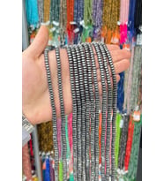 Hematit Taşı Rondela Kesim Parlak Füme 6x3mm Doğal Taş Dizi