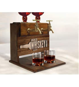 BK Gift Kişiye Özel Kabartma İsimli Çift Musluklu Doğal Ahşap Viski Standı, İçki Standı, Doğum Günü Hediyesi, Ev Hediyesi, Erkek Hediye-29