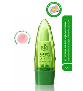 Bio Asia %99 Aloe Vera Lip Balm, Renkli Pembe Stick