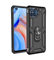 Oppo Reno 4 Lite Kılıf Yüzüklü Zırh Tank Vega (Siyah)
