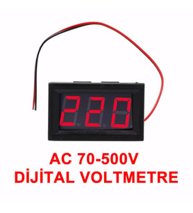 0.56' AC 70-500V Dijital Kırmızı Voltmetre İki Telli Panel Tip