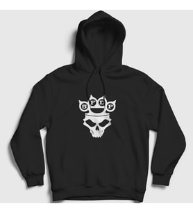 Presmono Unisex Siyah Logo Five Finger Death Punch Kapüşonlu Sweatshirt 63062tt