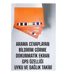 Mey İthalat® Akıllı Saat 7 Kordonlu Bildirim Görebilen Metal Kordon GPS Özelliği