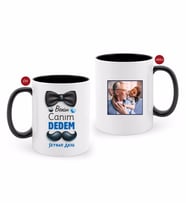 BK Gift Kişiye Özel Canım Dedem Tasarımlı Fotoğraflı Siyah Beyaz Kupa Bardak-3