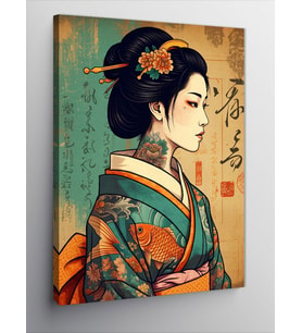 Kanvas Tablo Japon Kadın Ve Kimono