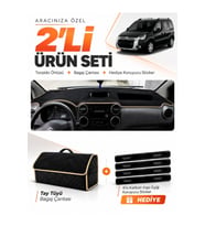 e-biz CITROEN BERLINGO B9 KAPAKSIZ EKRANLI (2008-2017) Torpido + Tay Tüyü Çanta - Siyah-Bej - CI012