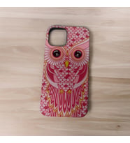 İphone 12 12 Pro Baykuş Baskılı Kaliteli Telefon Kılıfı (Pembe)