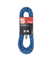 STAGG ENSTRÜMAN KABLOSU ÖRGÜ SARGILI 3METRE MAVİ SGC3VT BL