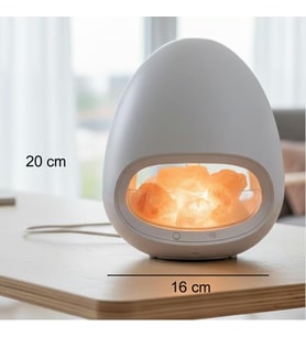Difüzör Tuz Kristali Işıklı Aroma – Mini Masaüstü Nemlendirici ve Gece Lambası