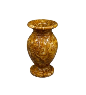 Oniks Doğal Taş Küp Vazo – 12 cm Dekoratif El Yapımı Ürün