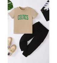Çocuk CELTICS Alt - Üst Eşofman Takımı (Bej)