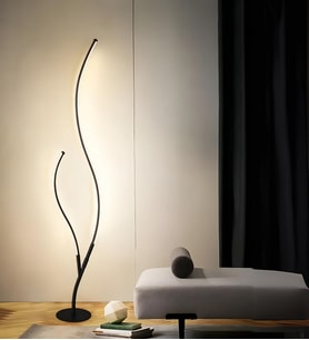 Modern Dal Görünümlü Led Lambader (Siyah)