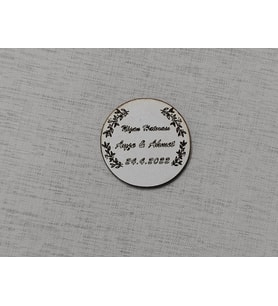 6 CM Yaprak Çerçeve Magnet Söz Nişan Nikah Düğün 25 Adet