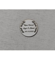 6 CM Yaprak Çerçeve Magnet Söz Nişan Nikah Düğün 25 Adet