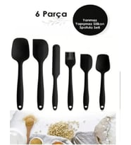 6lı Takım Yanmaz Yapışmaz Mutfak Pasta Silikon Yumurta Fırçası Kaşık Bıçak Spatula Seti..