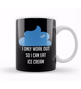I Workout Because Ice Cream Funny Exercise Kupa Bardak Porselen