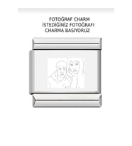 italyan çelik bileklik charmı lazer baskı fmaccesories (Çok Renkli)