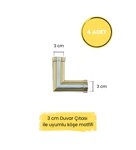 Dekoratif Polimer 3 Cm Duvar Çıtası Uyumlu Köşe Motifi (Krem)