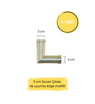 Dekoratif Polimer 3 Cm Duvar Çıtası Uyumlu Köşe Motifi (Krem)