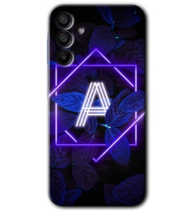 Galaxy A15 Kılıf HD Desen Baskılı Kılıf - Dark Neon Yaprak A Harfi