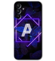 Galaxy A15 Kılıf HD Desen Baskılı Kılıf - Dark Neon Yaprak A Harfi