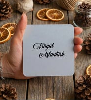 Kişiye Özel İsme Özel Bardak Altlığı Doğum Günü Hediyesi (Beyaz)