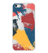 Apple iPhone 5SE Uyumlu Kapak Brush Stroke Tasarımlı Şeffaf Silikon Kılıf