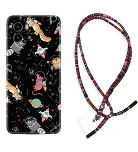 Vivo Y15S Y32 Y33S Y51 Y53S Kılıf Boyun Asklı Rasta Silikon Planet Animals 1771