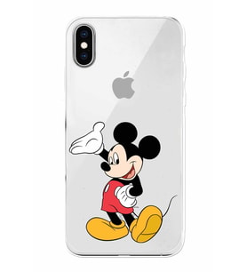 Apple iPhone XS Max Uyumlu Kamera Korumalı Tıpalı Kapak Mickey Mouse TasarımlıŞeffaf Kılıf