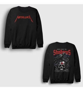 Presmono Unisex Siyah Born From The Shadows Sırt Baskılı Sweatshirt 516128tt