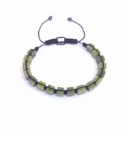Clays Jewellery Yeşim Taşı Küp Kesim Makrome Bileklik