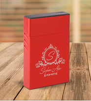 BK Gift Kişiye Özel Kırmızı Slim Boy Metal Sigara Kutusu-11