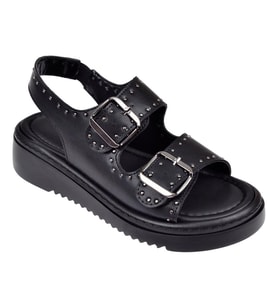 Castle Black Üstten Tokalı Kadın Sandalet CB-35169 SİYAH