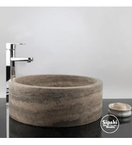 Sipahi Marble Gümüş Traverten Silindir Lavabo